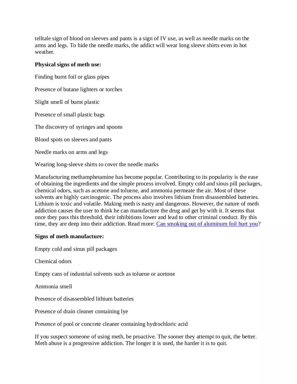 Page 2 of 3, Signs of Meth Abuse Smoking out of aluminum foil.edited