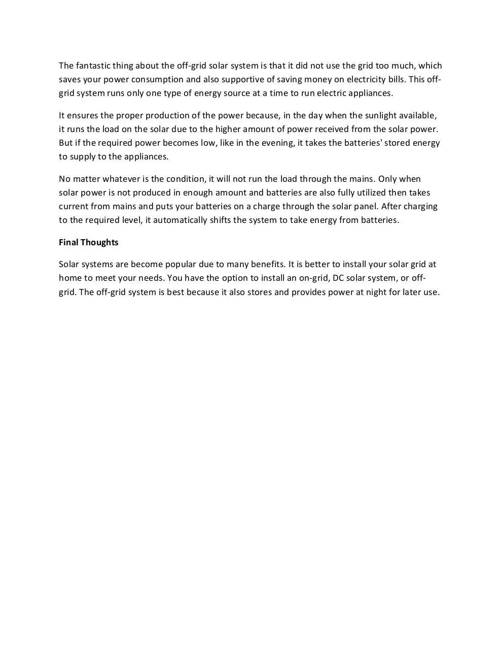 Page 2 of 2, 11. how off grid solar system works