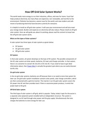 Page 1, 11. how off grid solar system works