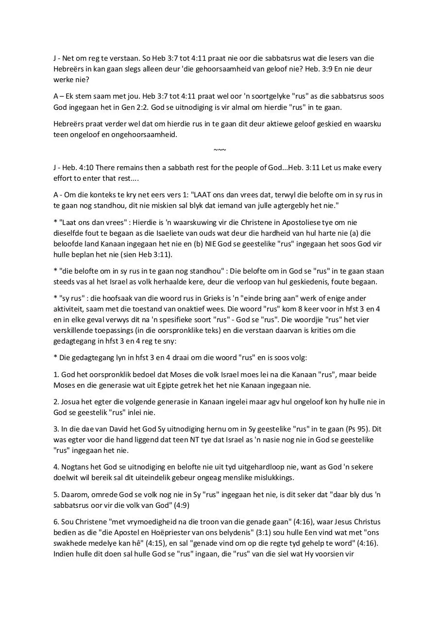 Page 1 of 4, Hebreers 3 en 4 uitleg
