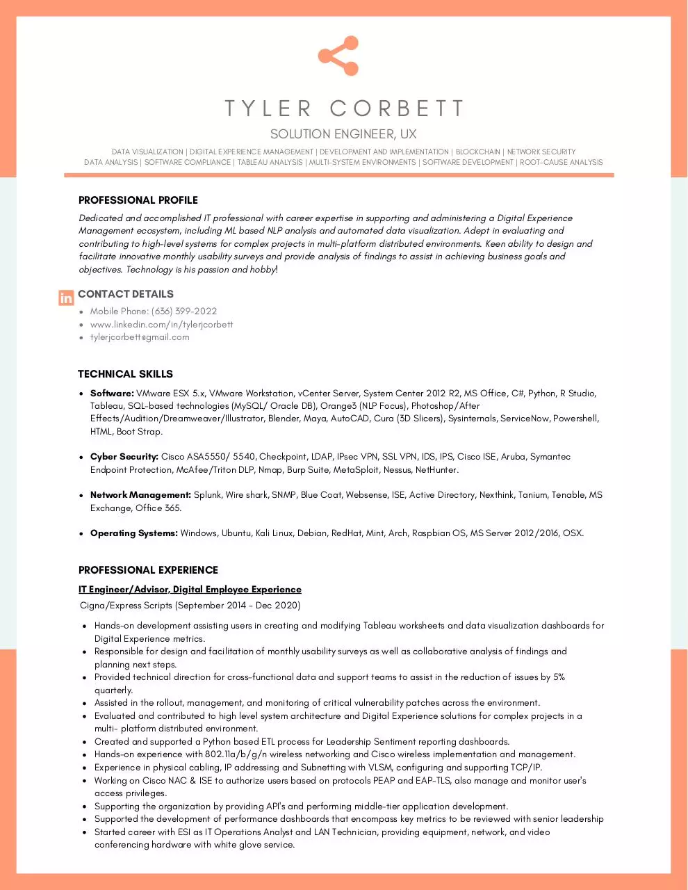 Page 1 of 2, Tyler Corbett Resume