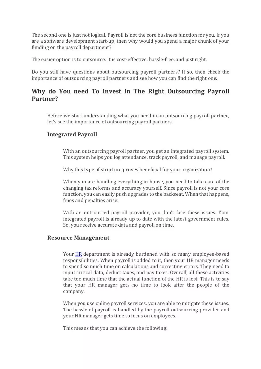 Page 2 of 6, Why You Need The Right Payroll Outsourcing Partner For Your Business