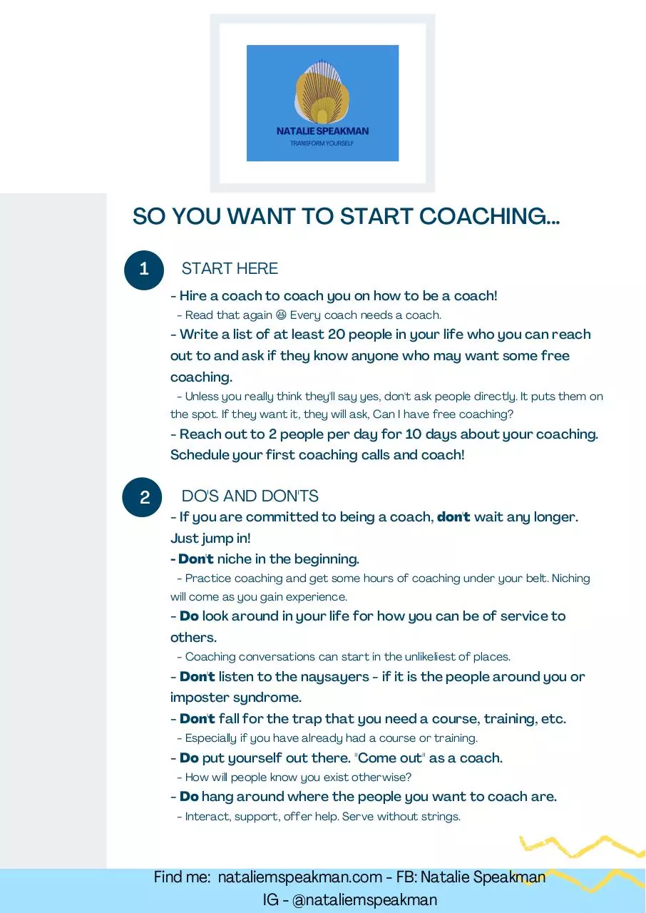Page 1 of 1, New Coach Checklist