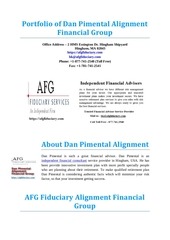 Page 1, Portfolio of Dan Pimental Alignment Financial Group