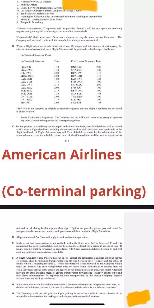 Page 2 of 14, Flight Attendant Commuter Parking Policies