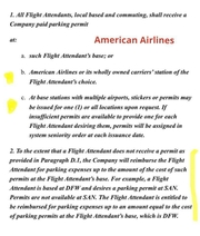 Page 1, Flight Attendant Commuter Parking Policies