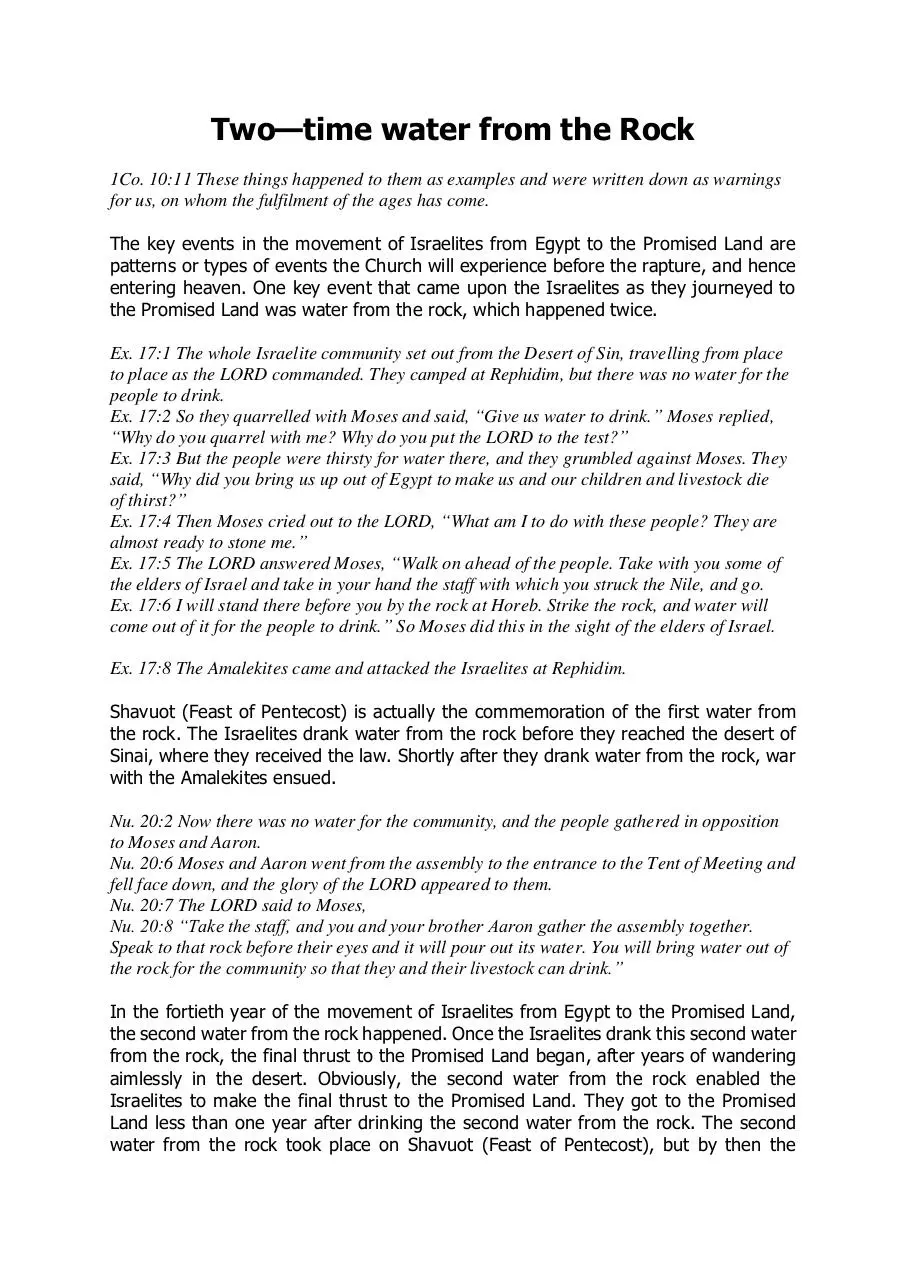 Page 1 of 2, Two time water from the rock