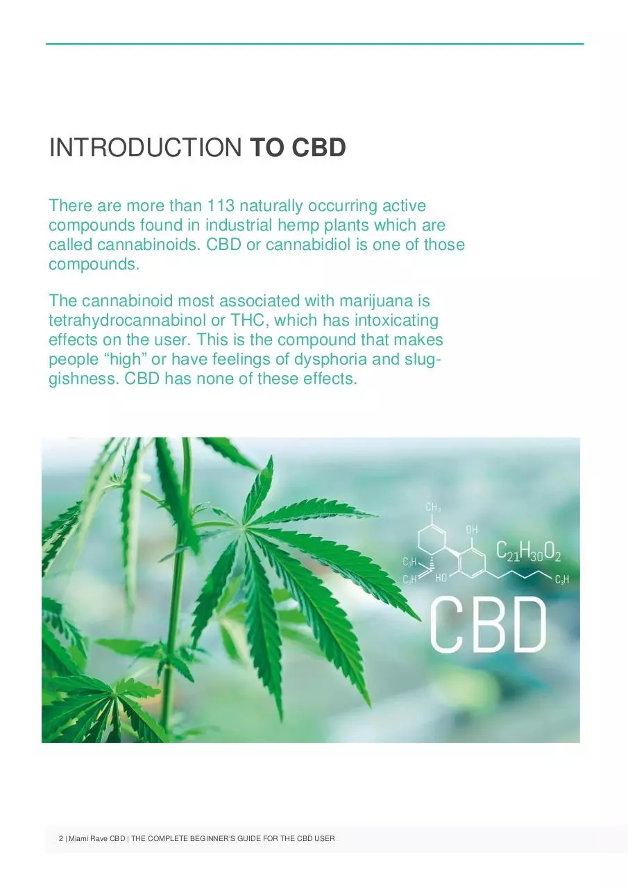 Page 3 of 18, THE COMPLETE BEGINNER’S GUIDE FOR THE CBD USER