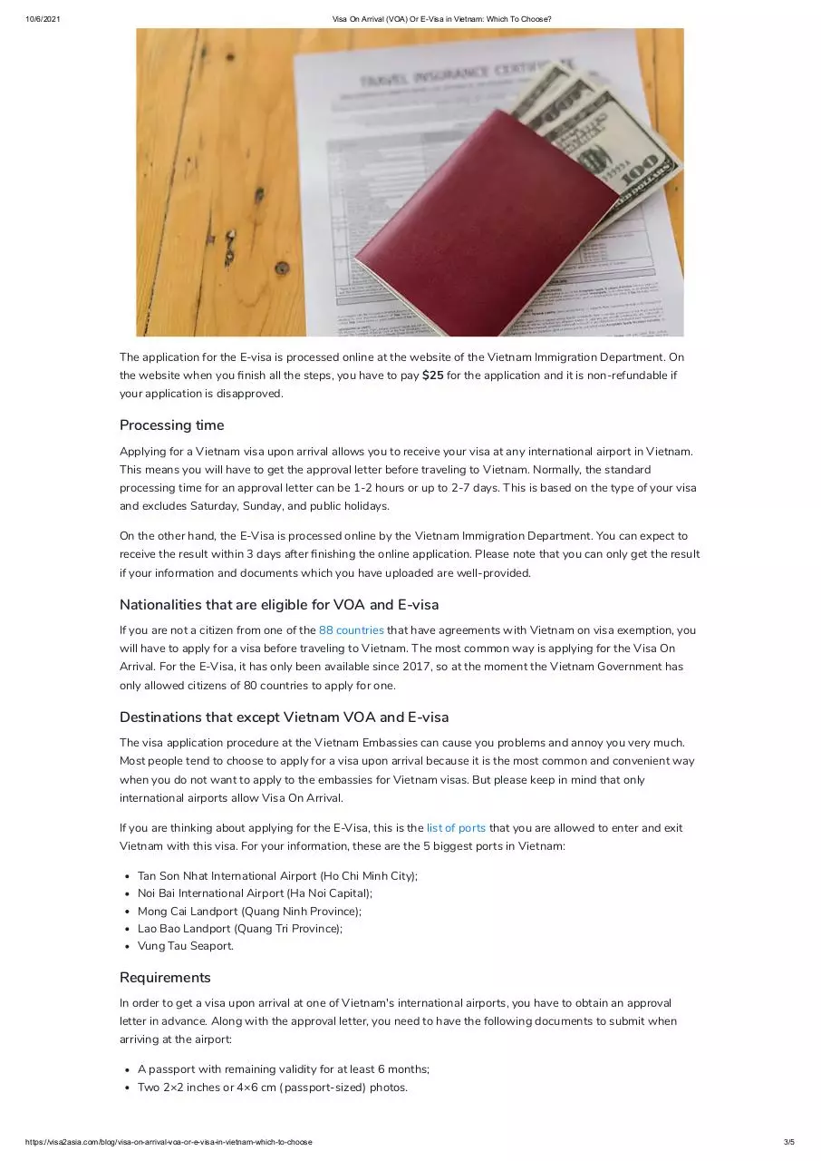 Page 3 of 5, Visa On Arrival (VOA) Or E Visa in Vietnam Which To Choose