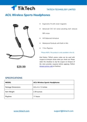Page 1, ACIL Wireless Sports Headphones