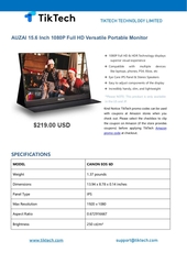 Page 1, AUZAI 15.6 Inch 1080P Full HD Versatile Portable Monitor