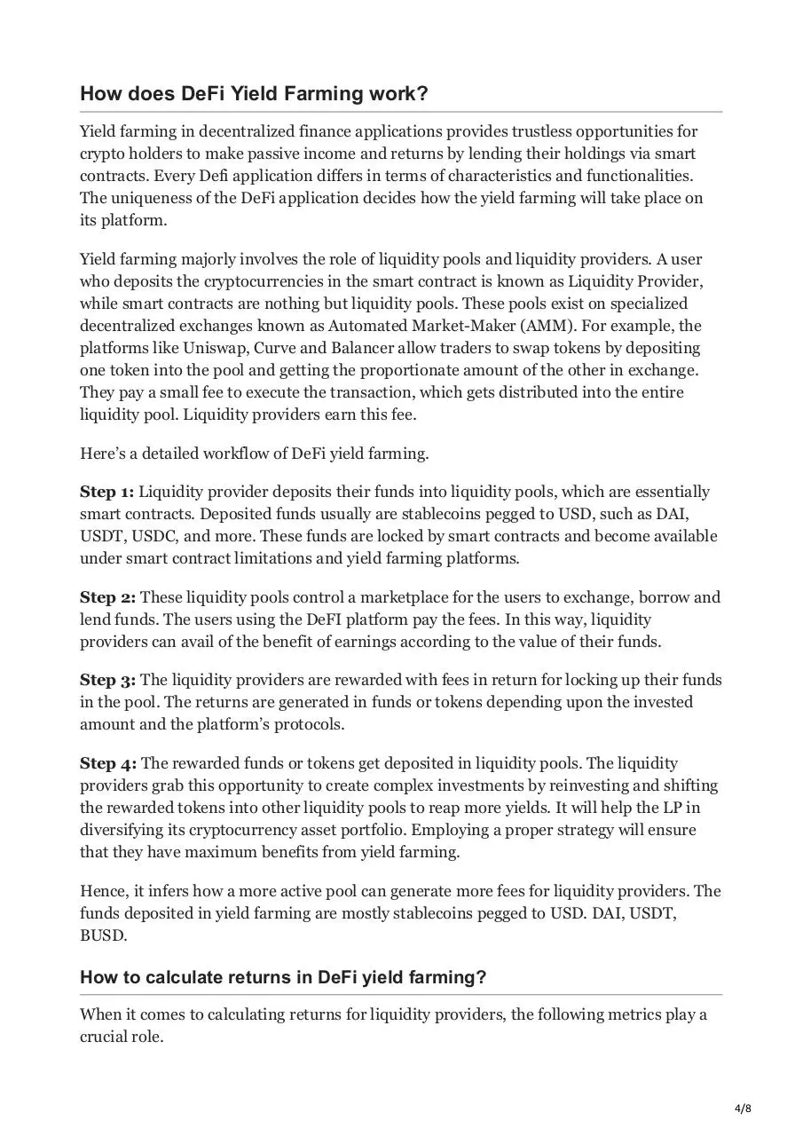 Page 4 of 8, leewayhertz.com A complete guide to Defi Yield Farming Development backup