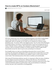 Page 1, leewayhertz.com How to create NFTs on Cardano Blockchain