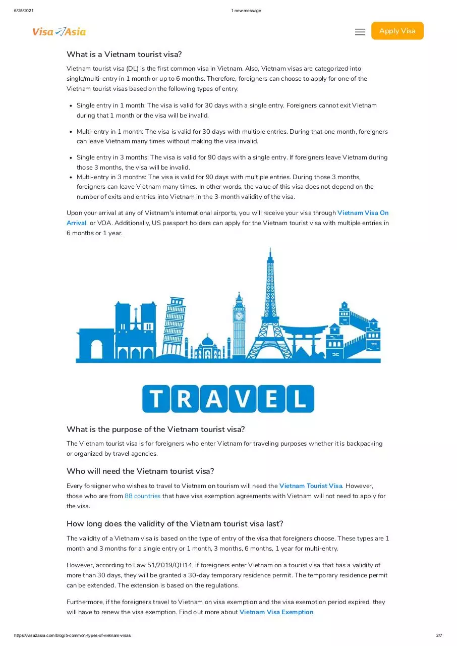 Page 2 of 7, 5 Common Vietnam Visa Types By Purposes Of Visit