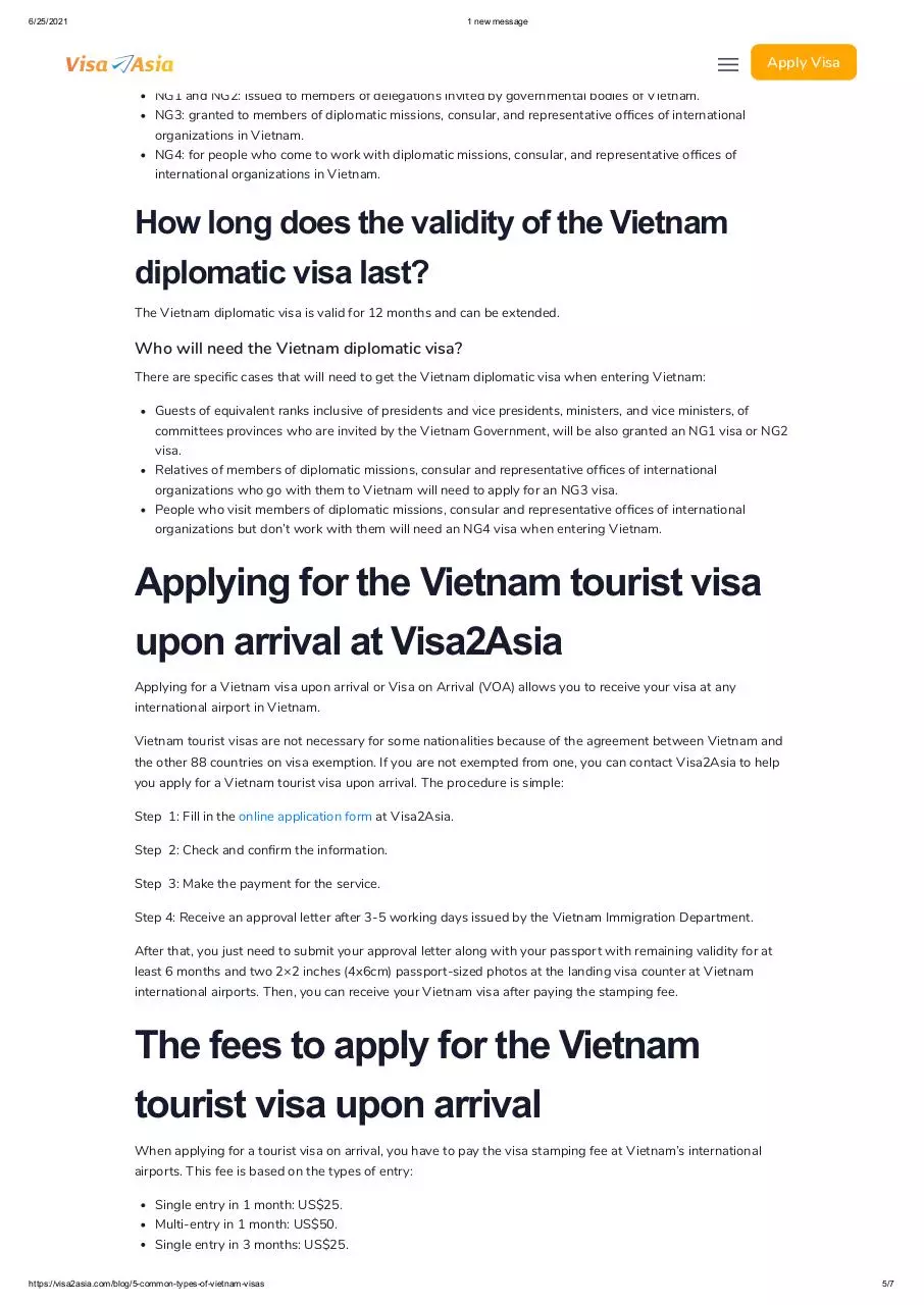 Page 5 of 7, 5 Common Vietnam Visa Types By Purposes Of Visit
