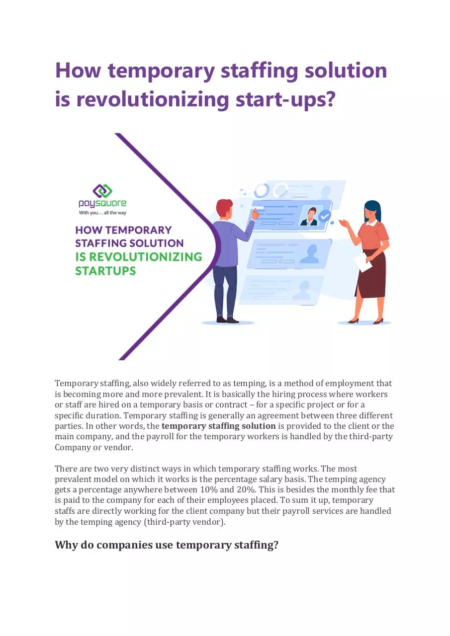 Page 1 of 5, How temporary staffing solution is revolutionizing start ups