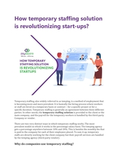 Page 1, How temporary staffing solution is revolutionizing start ups