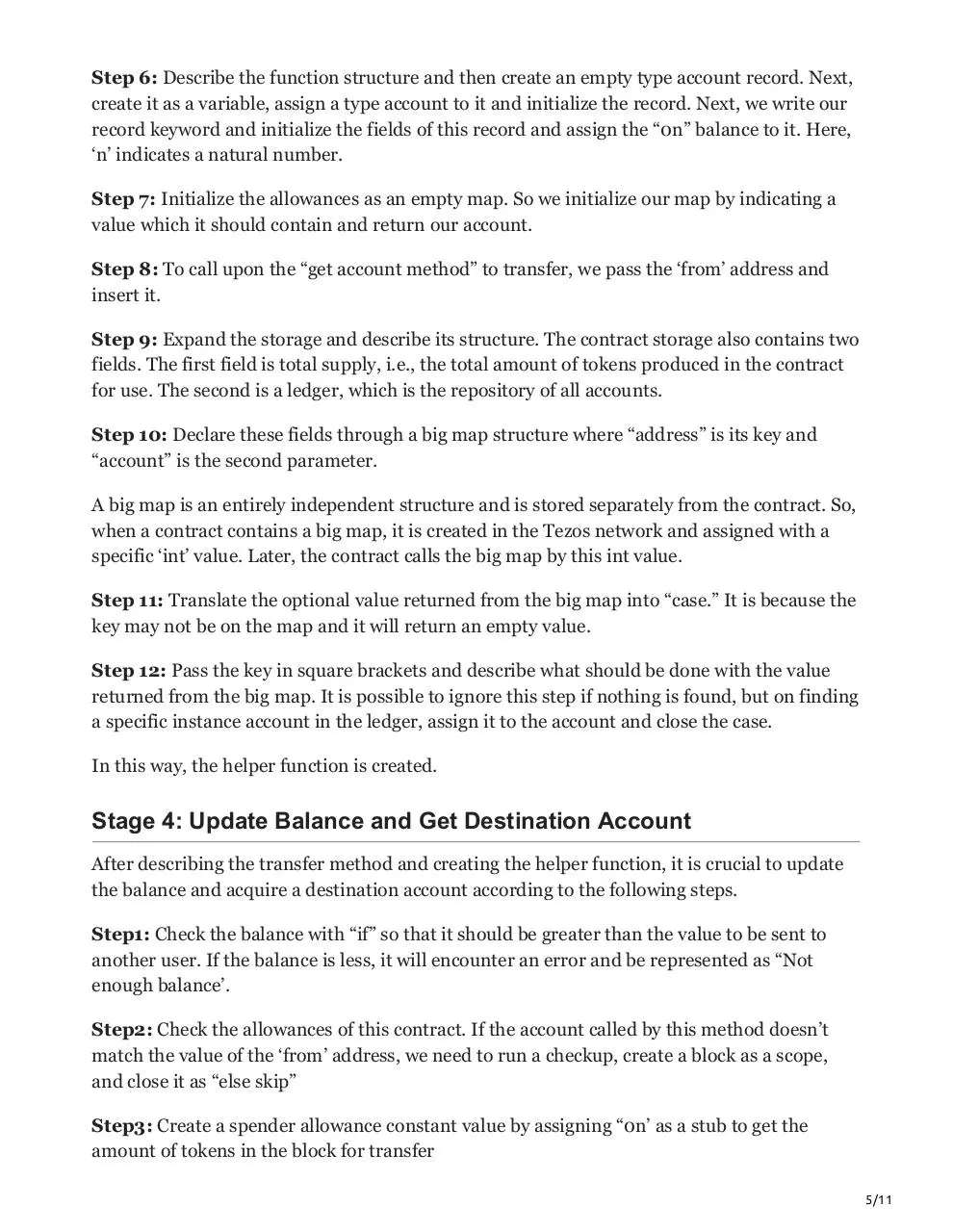 Page 5 of 11, How to create tokens on Tezos Platform