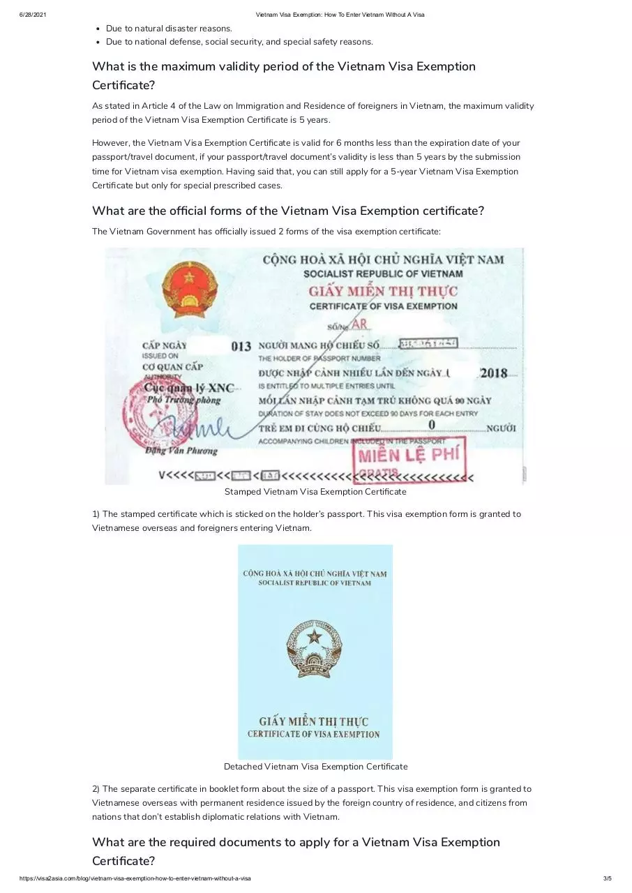 Page 3 of 5, Vietnam Visa Exemption How To Enter Vietnam Without A Visa