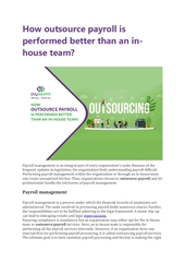 Page 1, How outsource payroll is performed better than an in house team