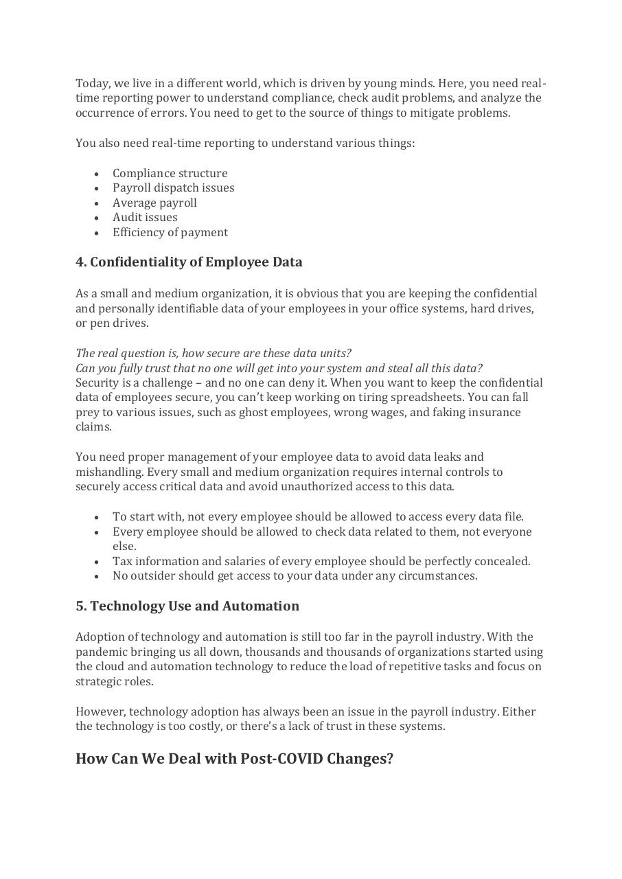 A Guide To Analyse Payroll Challenges Faced by Small and Medium Organizations.pdf - page 3/6