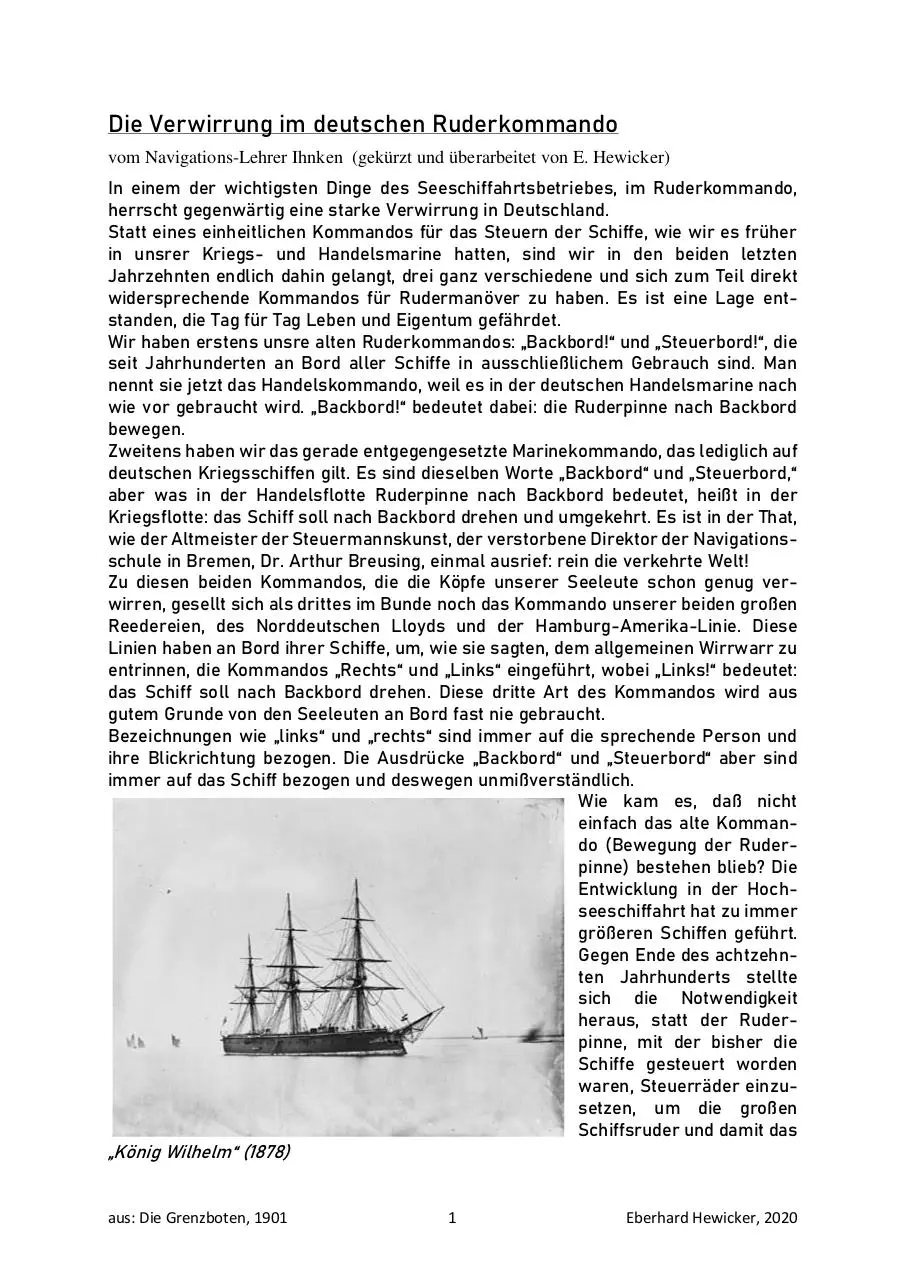 Page 1 of 4, 13 Probleme des Ruderkommandos