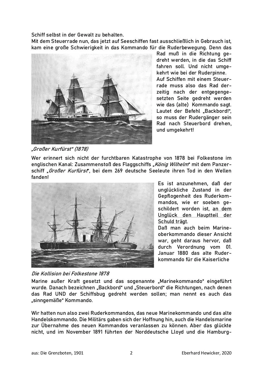 Page 2 of 4, 13 Probleme des Ruderkommandos