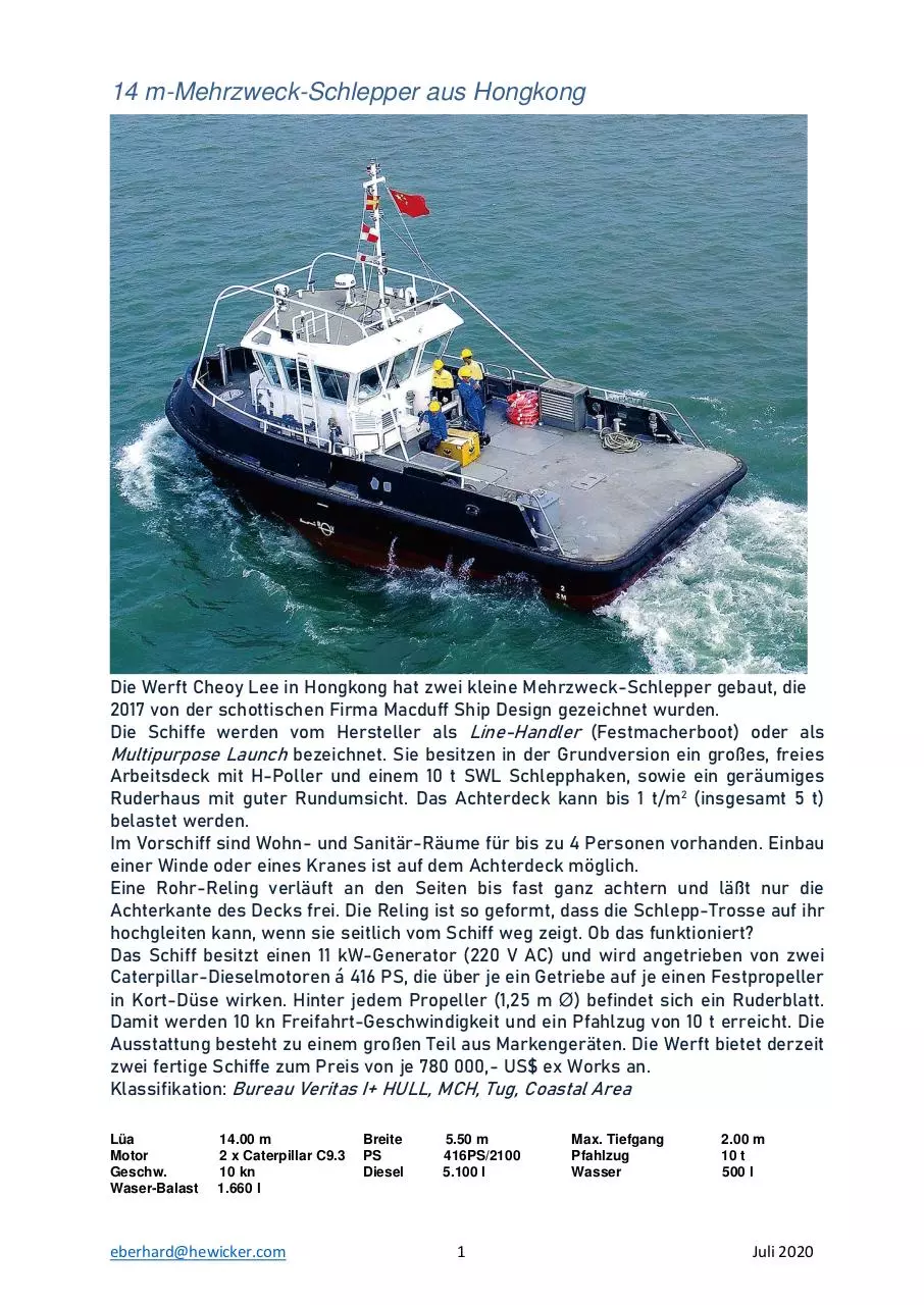Page 1 of 3, 17 Cheoy Lee Linehandler