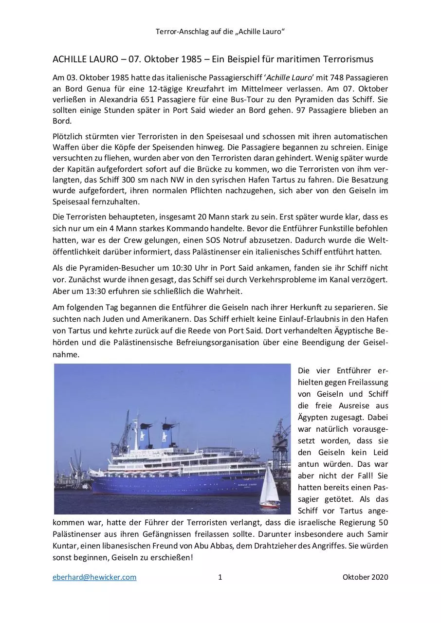 Page 1 of 3, 35 ACHILLE LAURO