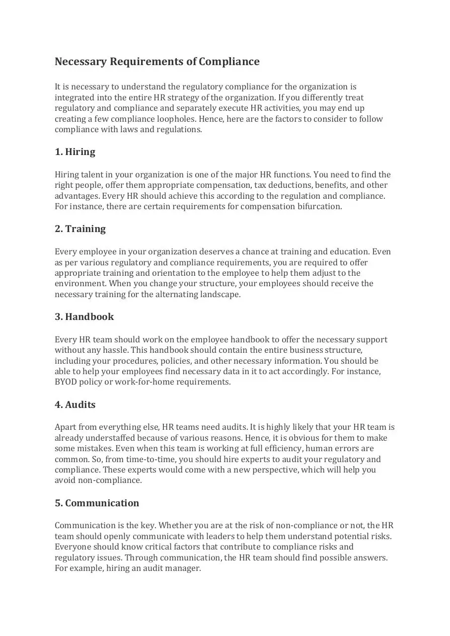 Page 3 of 5, Understanding HR Regulatory and Compliance Requirements