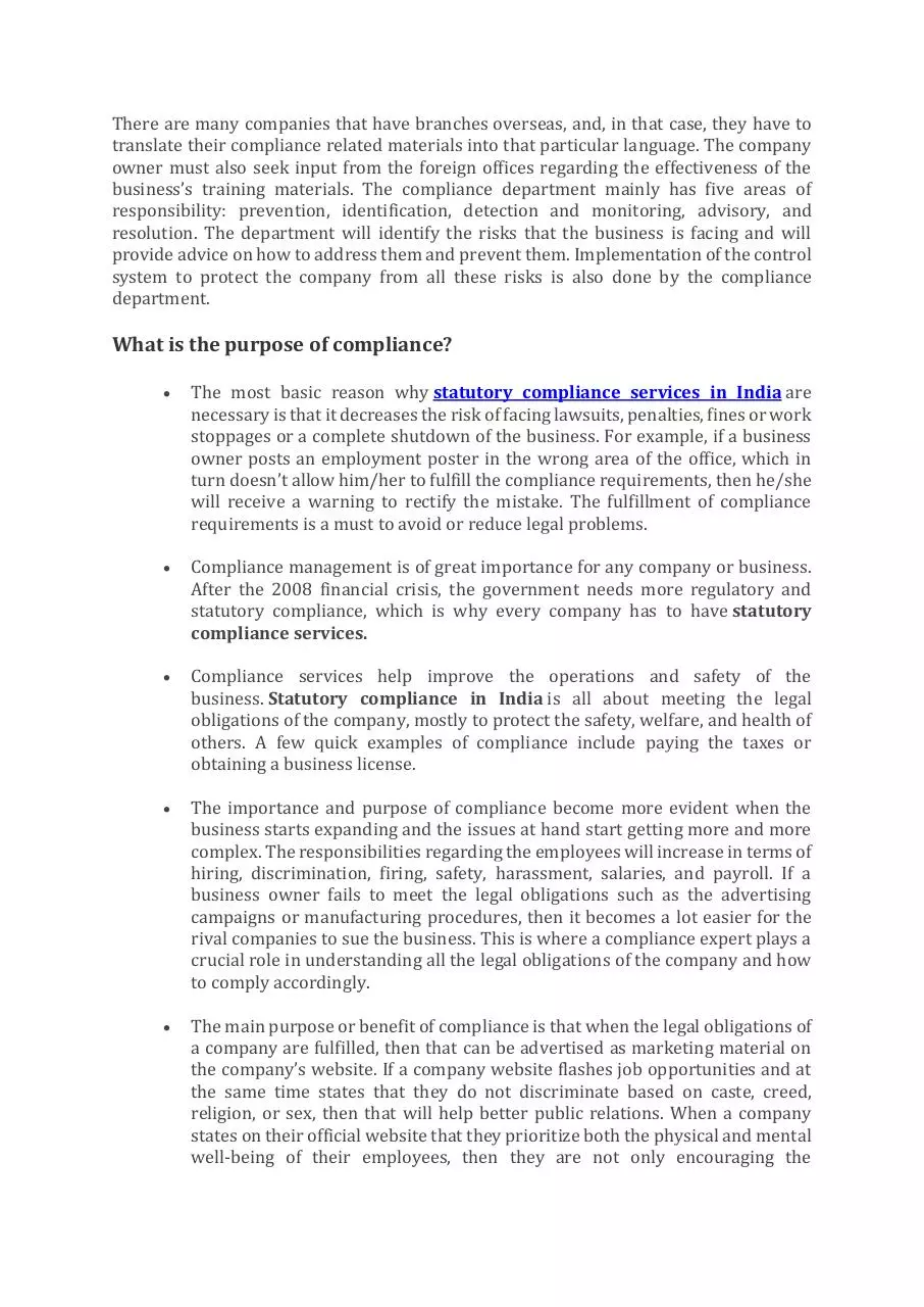 Page 2 of 5, What is the role of compliance in financial services