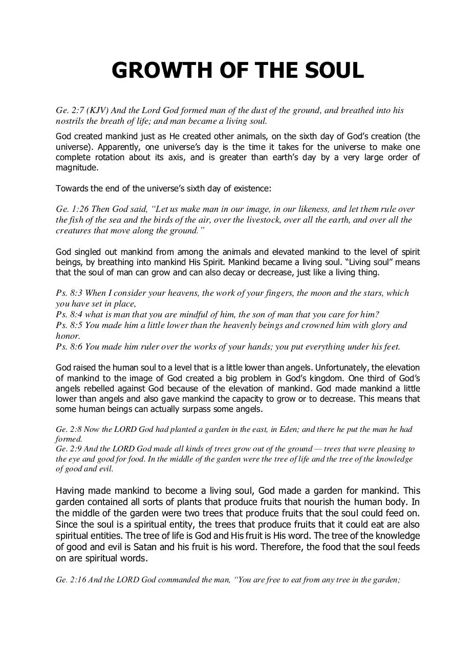 Page 1 of 4, Growth of the Soul