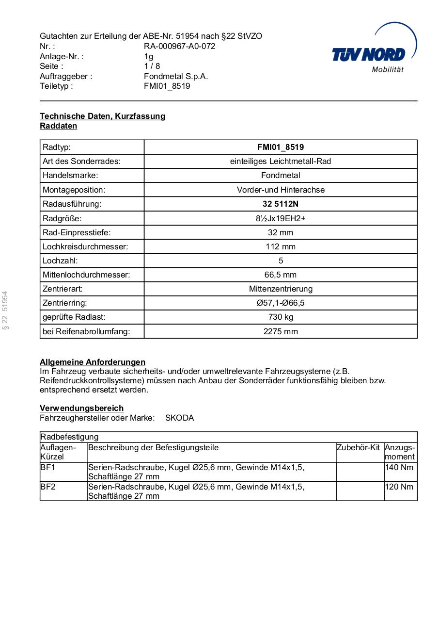 FMI 01 - Hexis 8.5x19 5x112 ET32 57.1 Skoda (mit Ring).pdf - page 1/8