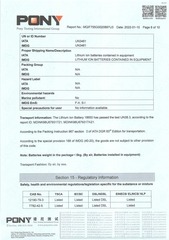 Page 3, MSDS# MQIF755G0020897U3 Battery# 18650 2022 01 10 (C)