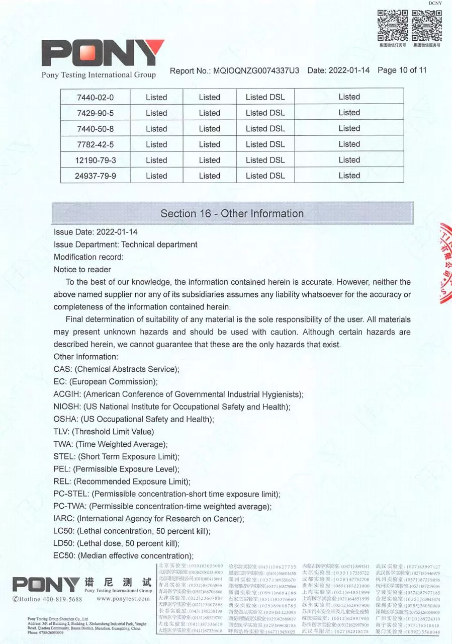 Page 3 of 4, MSDS# MQIOQNZG0074337U3 Battery# 186501P2S 18650 2022 01 14 (3)