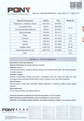 Page 5, MSDS# MQIOQNZG0074337U3 Battery# 186501P2S 18650 2022 01 14 (1)