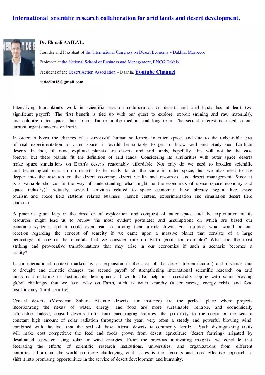 Document preview - international-scientific-research-collaboration-desert-economics-arid-lands-economy-development-elouali-aailal-encg-dakhla-sahara-morocco.pdf - Page 1/1