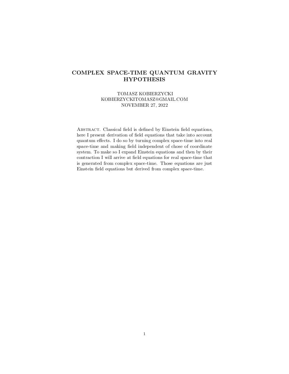 Complex space-time quantum gravity hypothesis.pdf - page 1/16